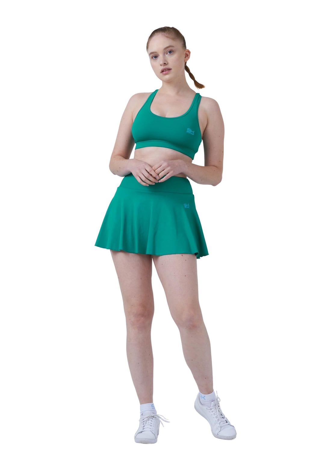 Sportkind Mädchen &amp; Damen Tennisskort mit Ballgürtel, atmungsaktiver Sport Rock mit Innenhose XL Sma