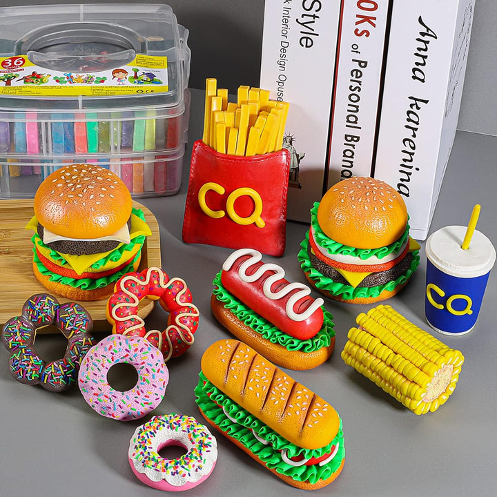 iFergoo Polymer Clay 36 Farben Knete Soft Set, Nontoxic DIY Oven Bake Modellierung Ton Kit mit 5 Mod
