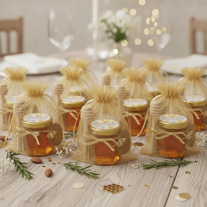 Ahhute Honiggläser Klein, Mini Honigglas Mit Honiglöffel, Honiggläser Mit Deckel Gastgeschenke Hochz
