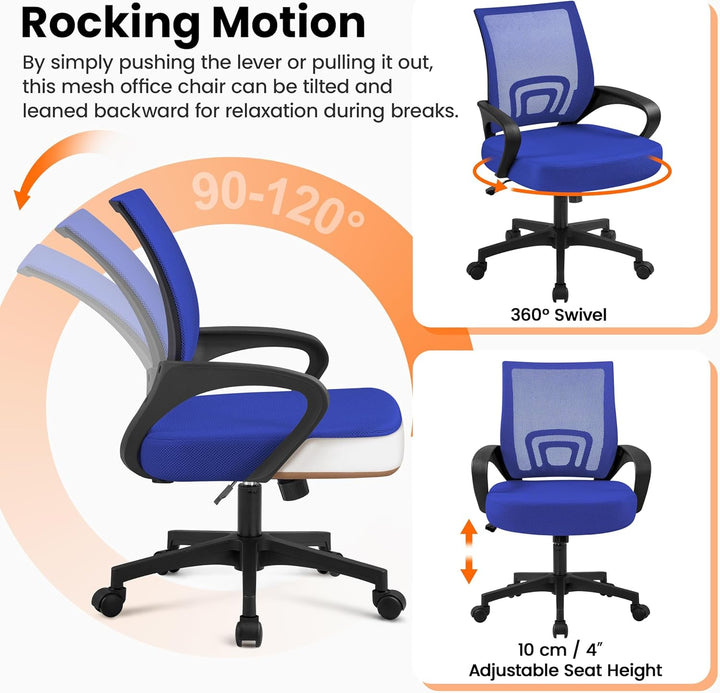 Yaheetech Bürostuhl Ergonomischer Schreibtischstuhl Drehstuhl höhenverstellbar Mesh Chefsessel mit N