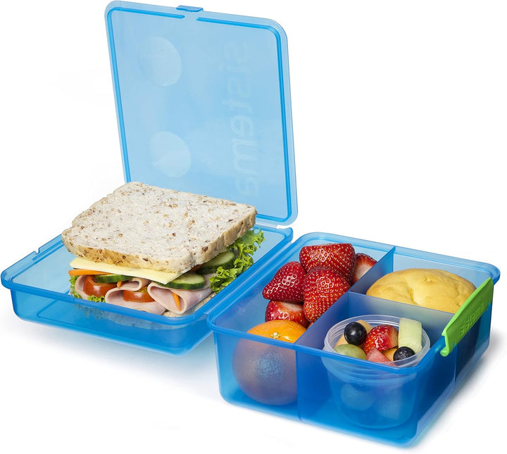 Sistema TO GO Brotdose mit Fächern Cube Max | 2L Bento-Lunchbox mit auslaufsicherem Joghurtbehälter