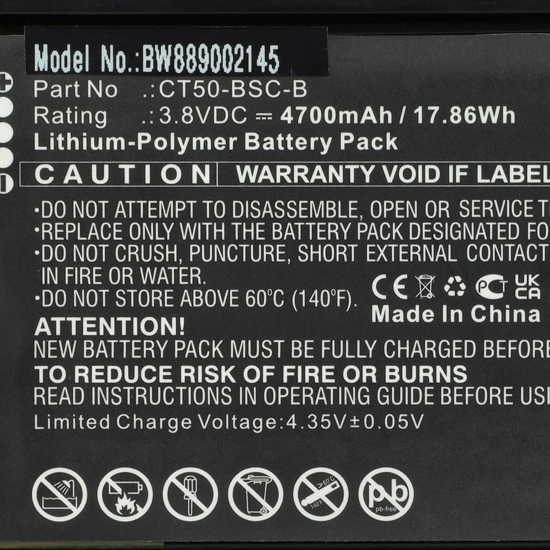 vhbw Akku kompatibel mit Honeywell Dolphin CT65, CT60 Mobilcomputer PDA Scanner (4700 mAh, 3,8 V, Li