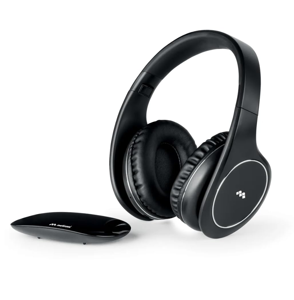Meliconi, Digital Smart, Bluetooth Kopfhörer, Ergonomische Wireless TV Kopfhörer, Kompakte USB-Basis