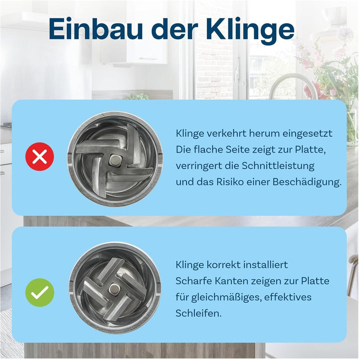 Fleischwolf Aufsatz für KitchenAid Standmixer - Fleischwolf Zubehör mit 4 Mahlscheibe, 2 Wurstfüllhö