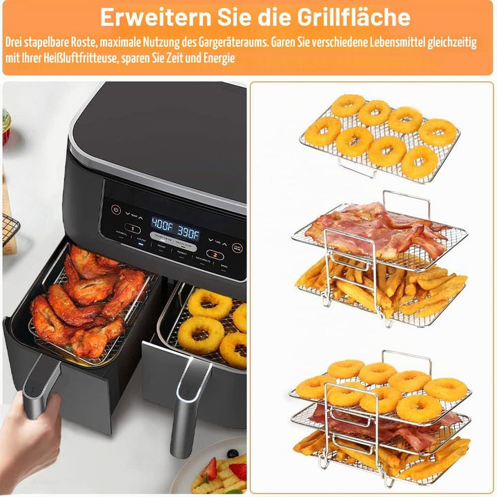YQL Airfryer Zubehör für Ninja Foodi Dual Zone AF300EU, AF400EU, Heissluftfritteuse Zubehör 304 über