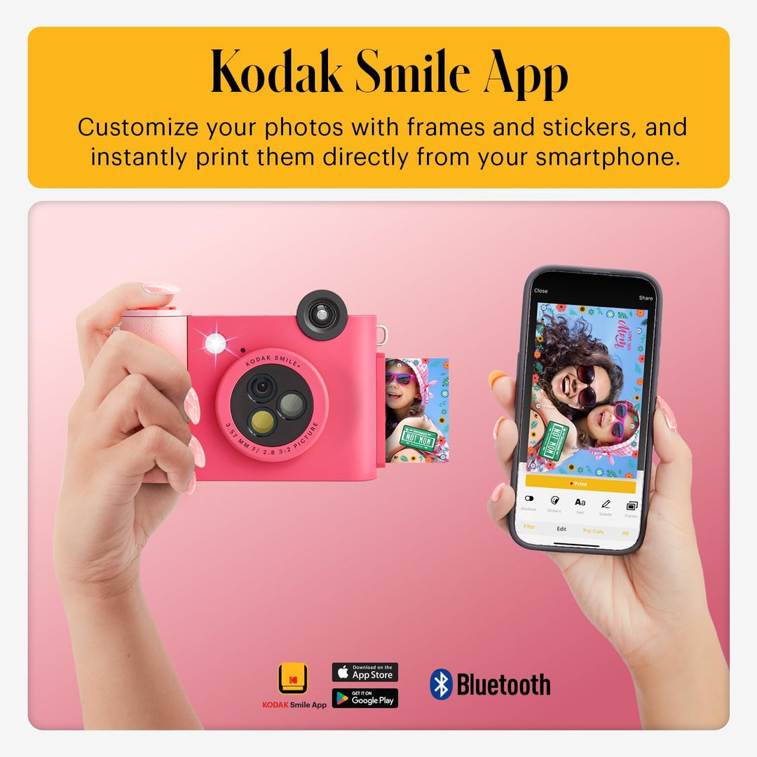 KODAK Smile+ 2-in-1 Digitale Sofortbildkamera & kabelloser Bluetooth-Fotodrucker - 10MP, Spezialeffe