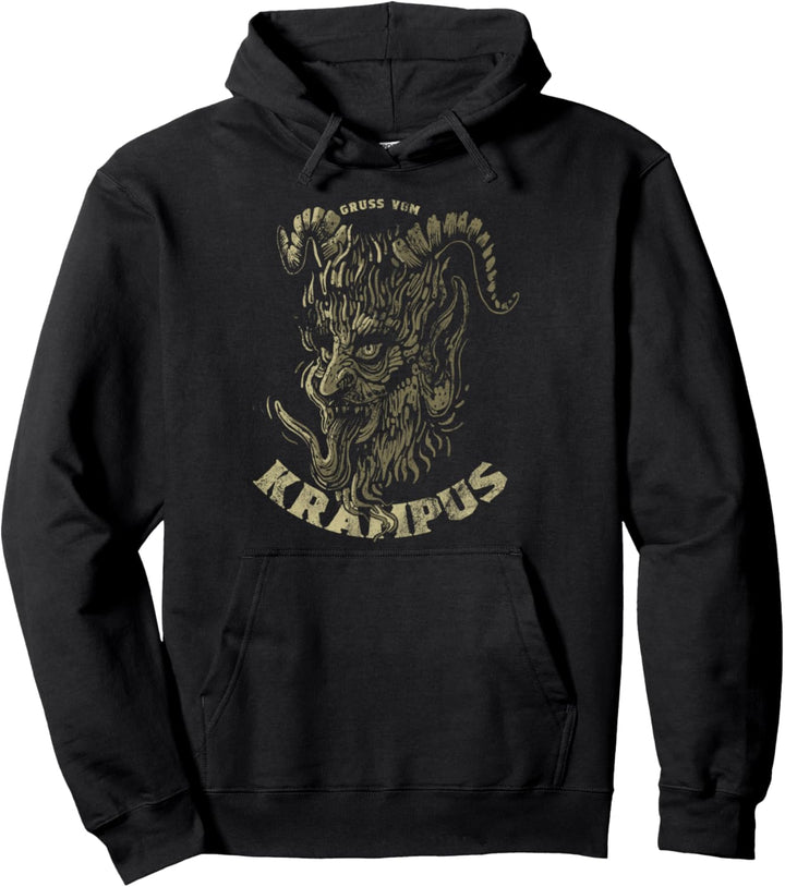 Gruss Vom Krampus Greetings From Christmas Germanic Demon Pullover Hoodie