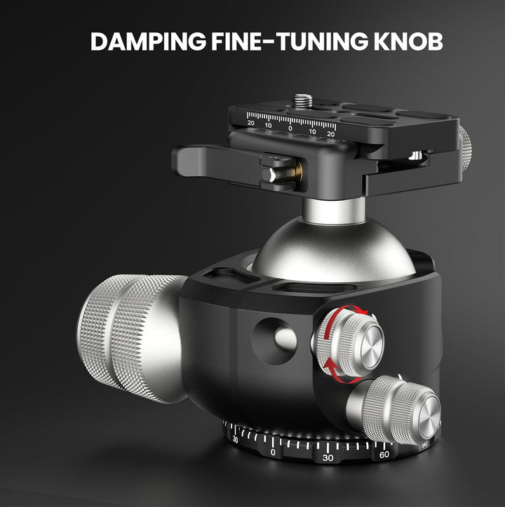 DX55-P Stativ Kugelkopf, 55mm Low Profile Kugelkopf Halterung mit Hebel Lock Picatinny Arca Schweize