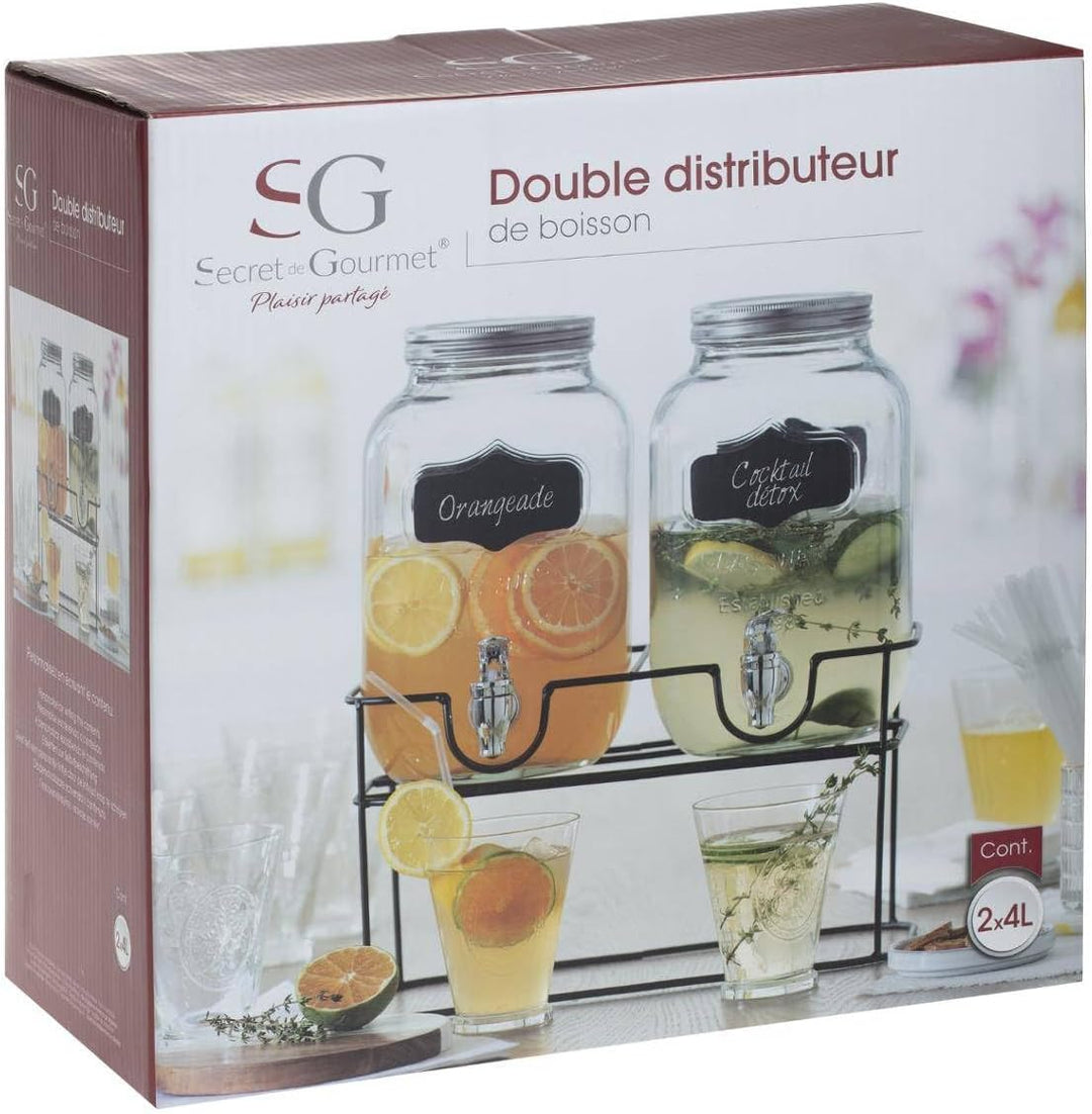 Secret de Gourmet - Doppelter getränkespender - 4 L + Basis B + W