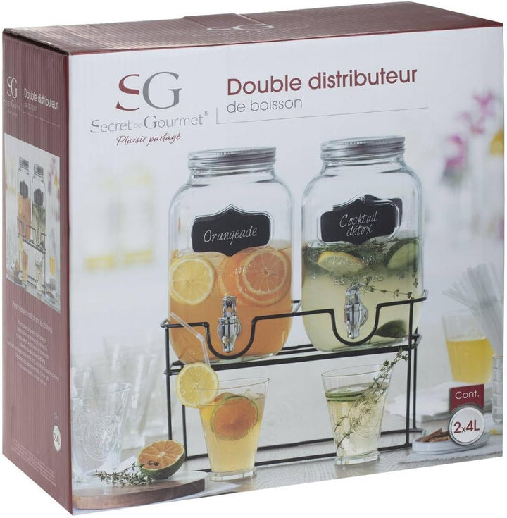 Secret de Gourmet - Doppelter getränkespender - 4 L + Basis B + W