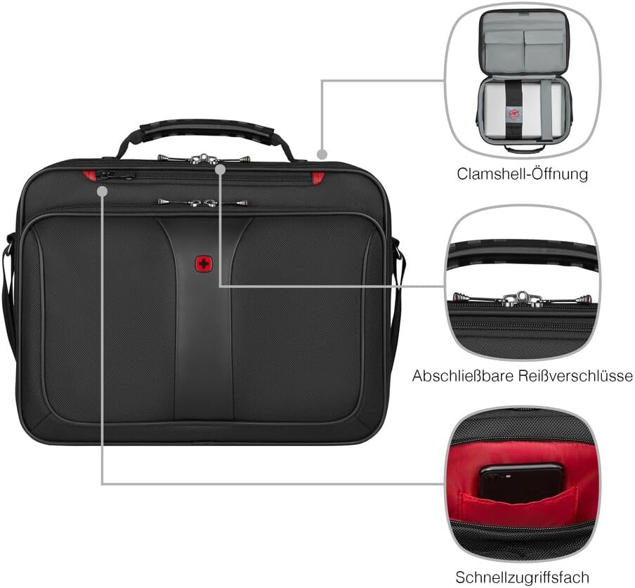 WENGER Legacy 16 Laptop-Tasche zum Umhängen, Notebook bis 16 Zoll, Aktentasche, Organizer, 15 l, Dam