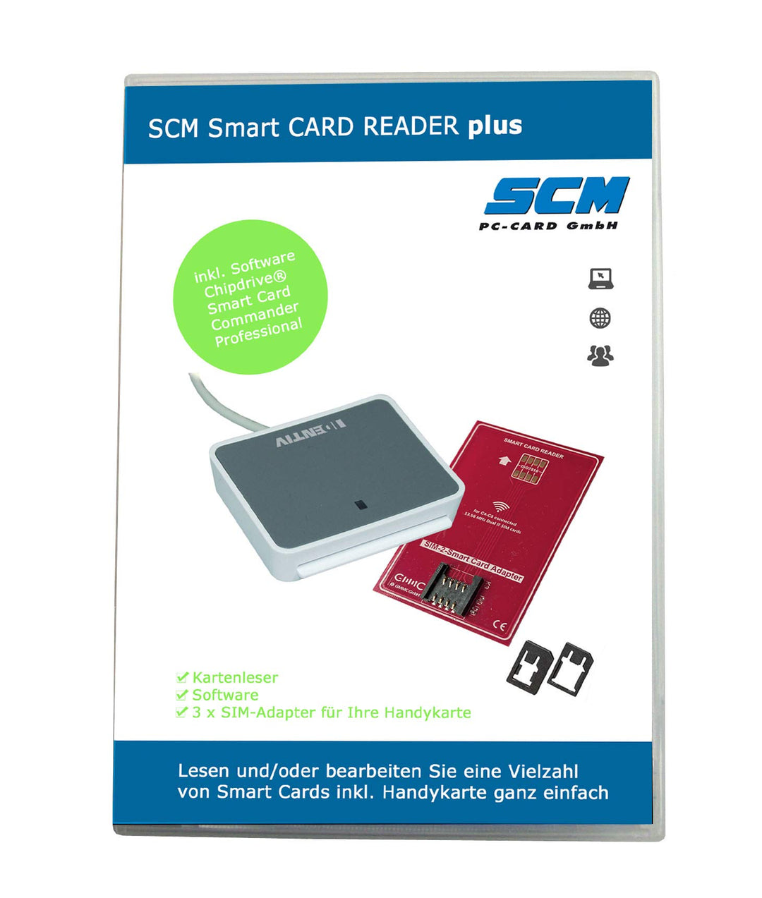 SCM Smart Card Reader Plus – uTrust 2700 R inklusive Software zum lesen der SIM Karte/SIM Leser inkl