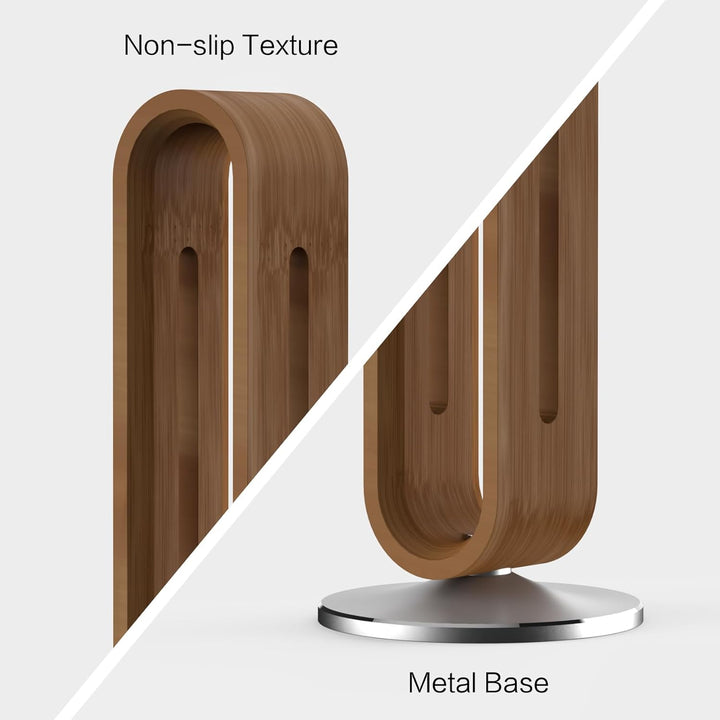 Kopfhörerständer aus Holz für Schreibtisch, U-förmiges Bogendesign, Aluminiumlegierung, Gaming-Heads
