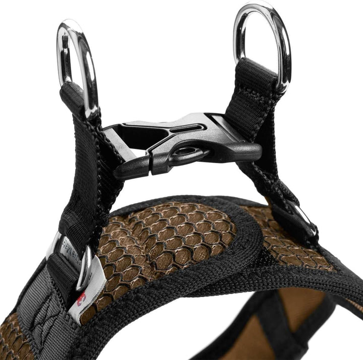 HUNTER HILO COMFORT Geschirr für kleine Hunde mit Netzmaterial und reflektierenden Elementen, braun,