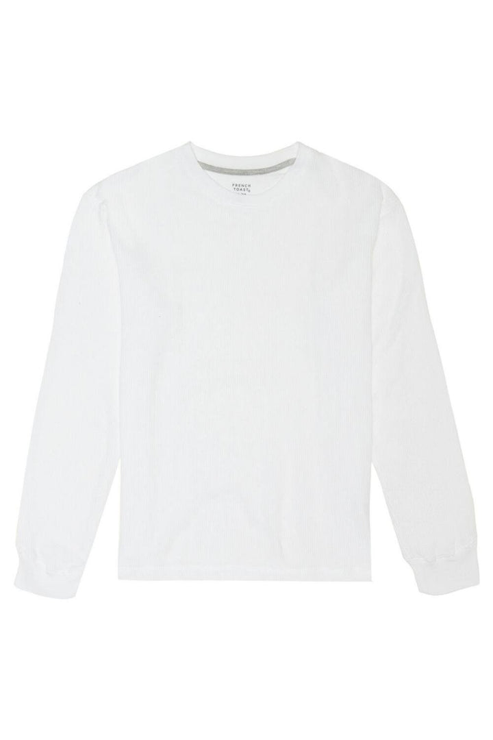 French Toast Little Boys' Long Sleeve Thermal Shirt, White, 7