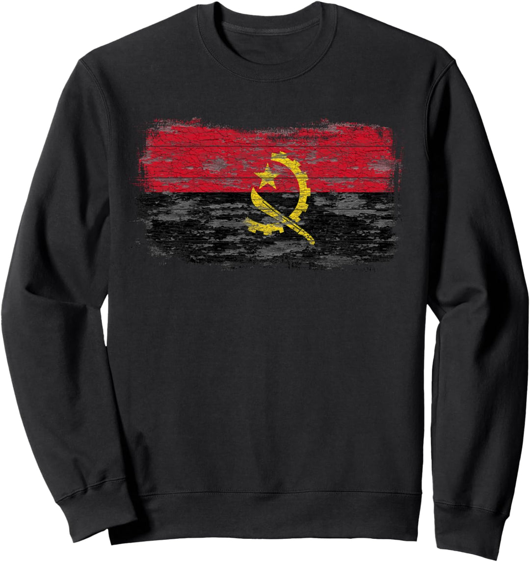 Angola Rustikale Nationalflagge Sweatshirt