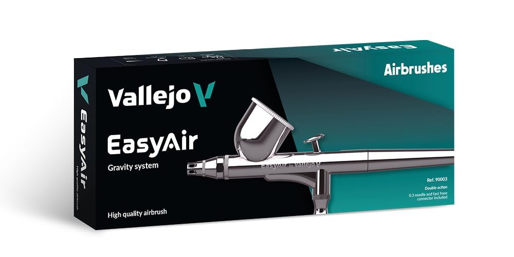 Vallejo EasyAir Airbrush mit doppelter Wirkung, ideal für Modellbau und Airbrush, schwimmende Düse 0