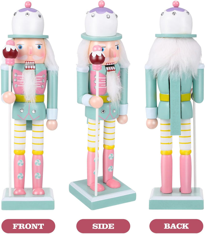 VALICLUD Weihnachtsdekorationen Weihnachts-Nussknacker-Figuren Rosa Nussknacker-Ornament Grün-Rosa N