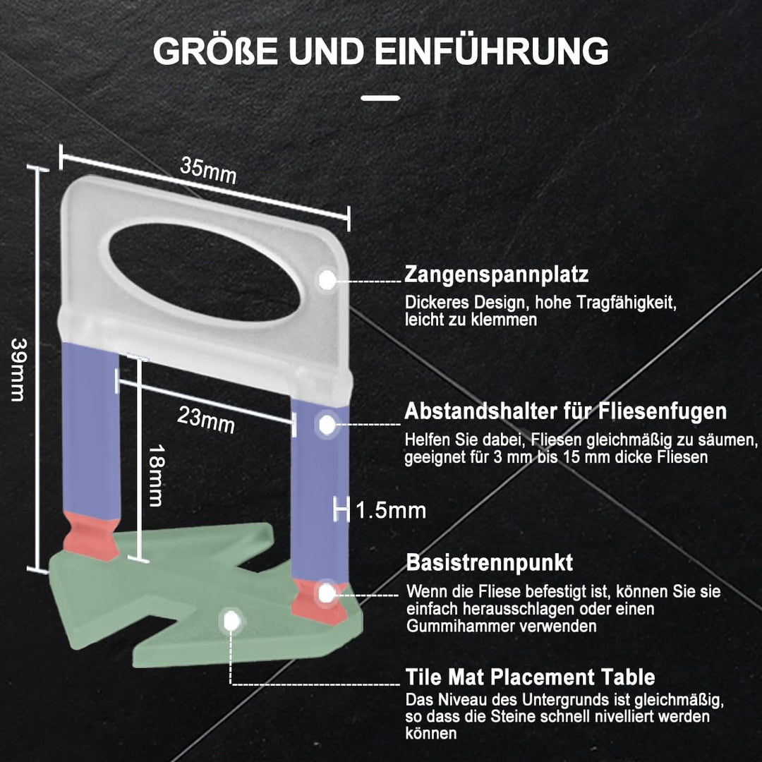 Fliesen Nivelliersystem 1.5mm Fugenbreite fliesen verlegehilfe nivelliersystem 1800 Stück Fliesenver