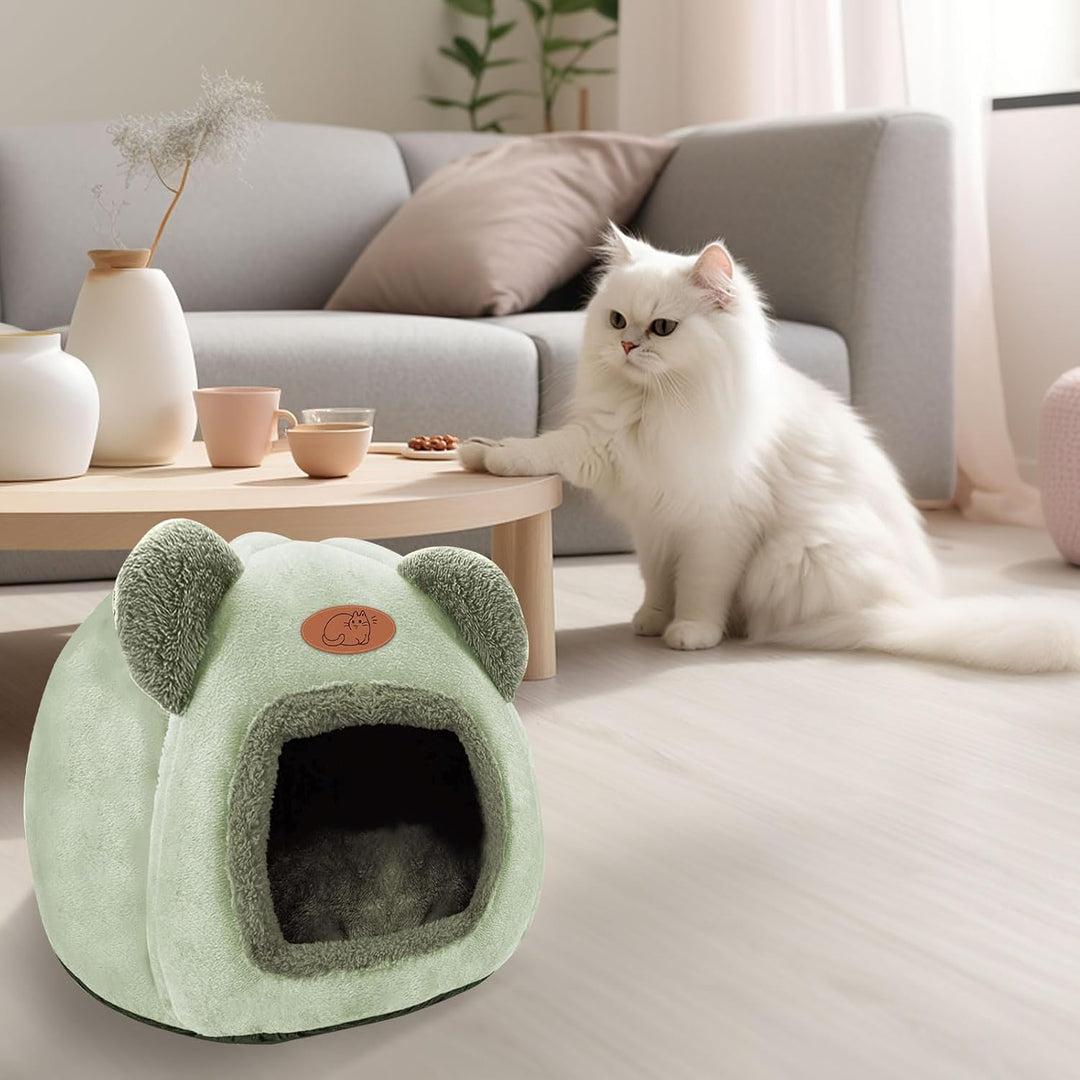 Waschbares Katzenhaus Indoor Katzen Katzenhöhle Mit Anti-Rutsch Boden undAbnehmbarem Matte,ür Katzen