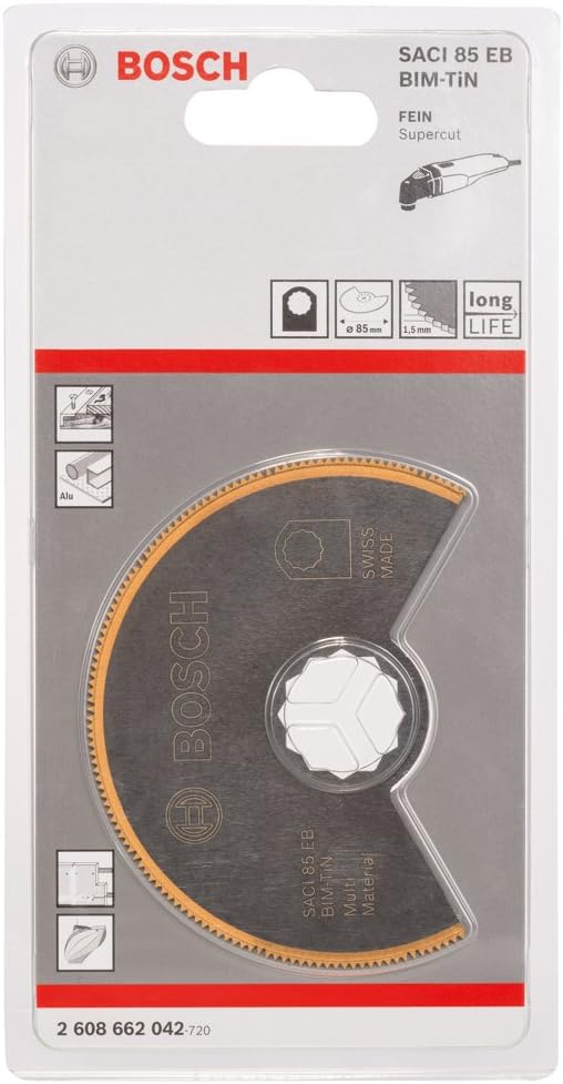 BOSCH Segmentsägeblatt SACI 85 EB, Bi-Metall-TiN, Multi Material 85 mm, 2608662042