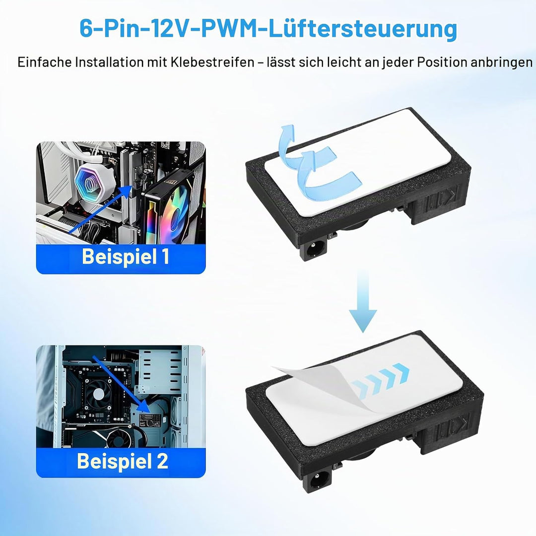 PWM lüftersteuerung Binghe PWM Lüfter Controller mit 1 zu 6 4Pin 12V und Kabel, PC-Lüfter Hub mit SA