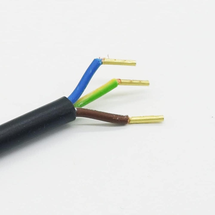 3m Zuleitung Schwarz mit Schutzkontaktstecker & Fussschalter – 3-adriges Stromkabel 250V, IP20 Basic