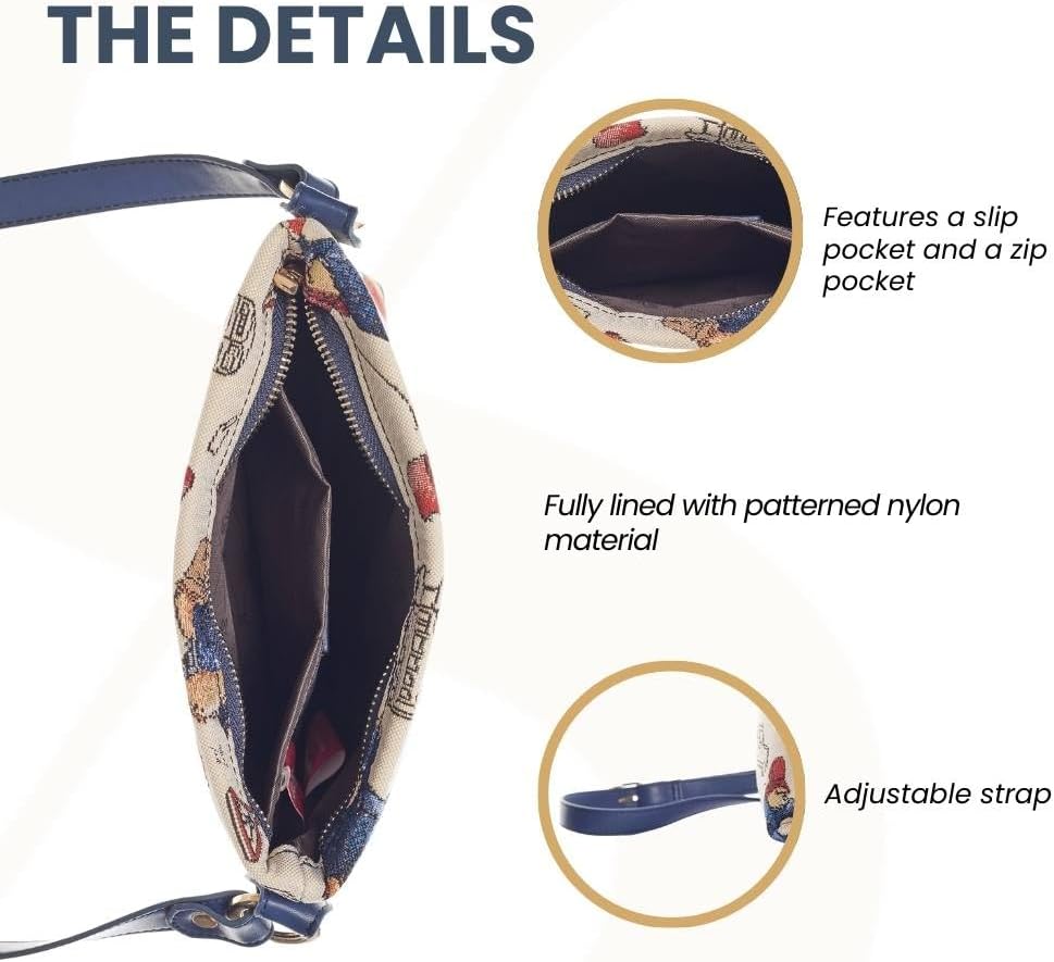 Signare Tapisserie Kleine Handtasche Damen, Umhängetasche Damen, Schultertasche Damen mit Blumenmust