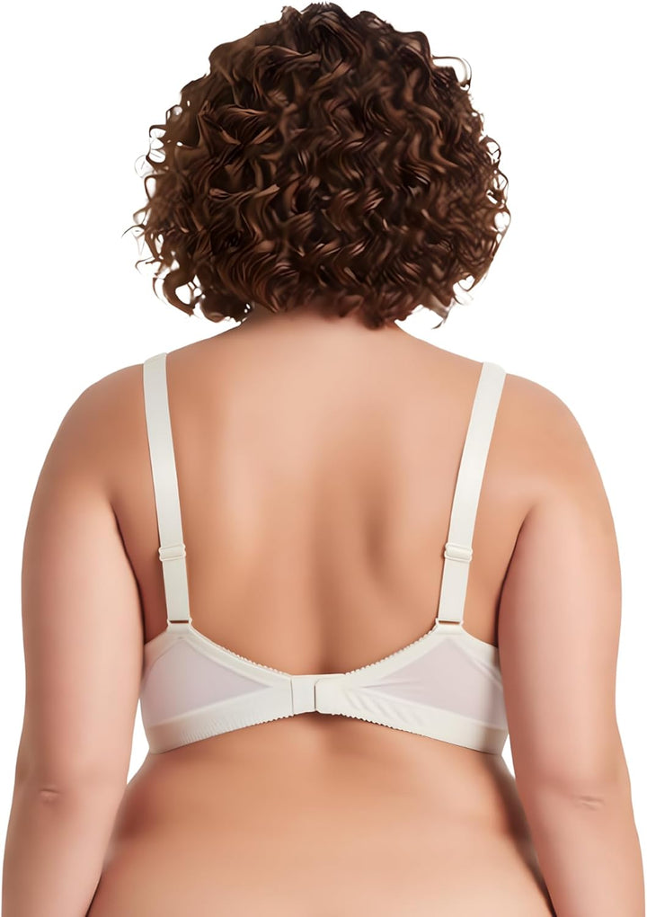 Curve Muse Damen Übergrösse Minimizer Ungefüttert Kabellos Spitze Vollständige Abdeckung BHS Marine,