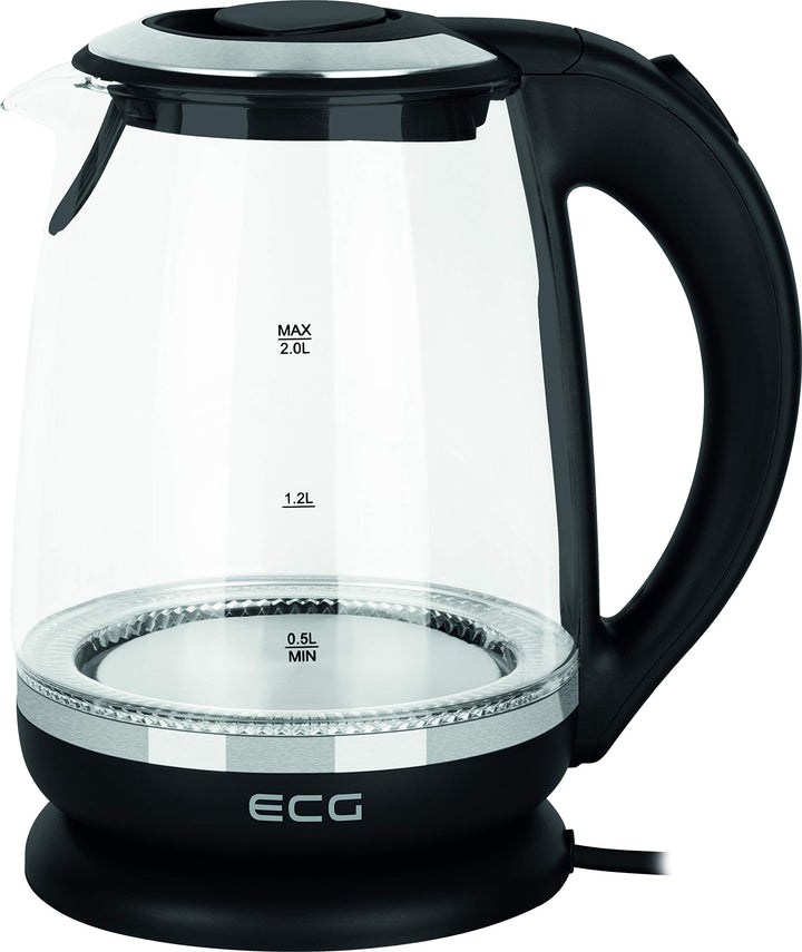 ECG RK 2080 Glass Wasserkocher, Black
