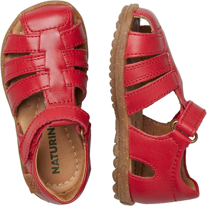 Naturino Halb geschlossene Sandalen aus Leder, Dunkelrot