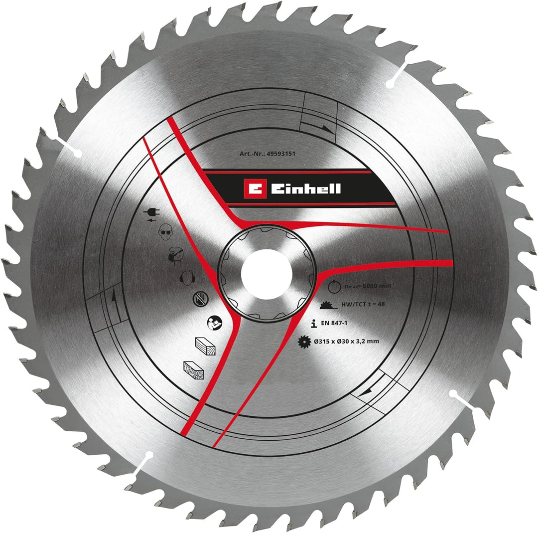 Original Einhell Kreissägeblatt 315x30 (Sägen-Zubehör, Ø 315 mm, Aufnahme 30 mm, 48 geschränkte Zähn