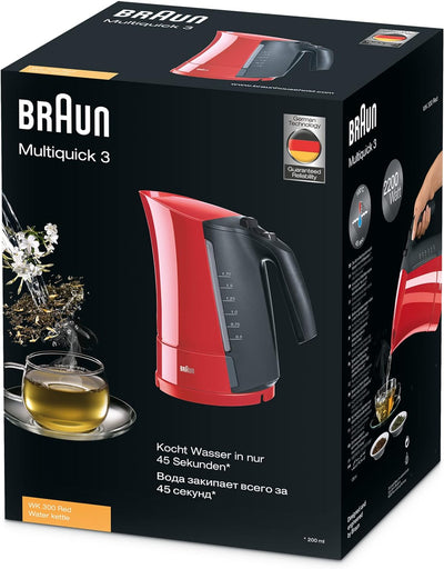 Braun Household WK 300 Wasserkocher Multiquick 3 rot