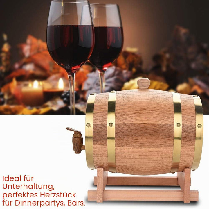 Bierspender aus Eichenholz, 3 l, mit Halterung für Whisky, Bourbon, Tequila und Wein