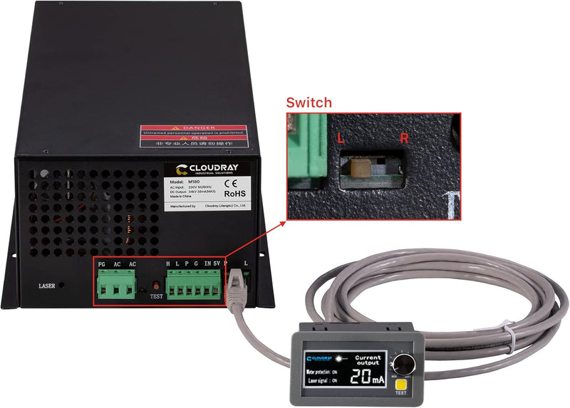 Cloudray CO2 Laser Power Supply CO2 Laser Netzteil CO2 laser 180w für CO2 Laserröhre CO2-Laserröhre