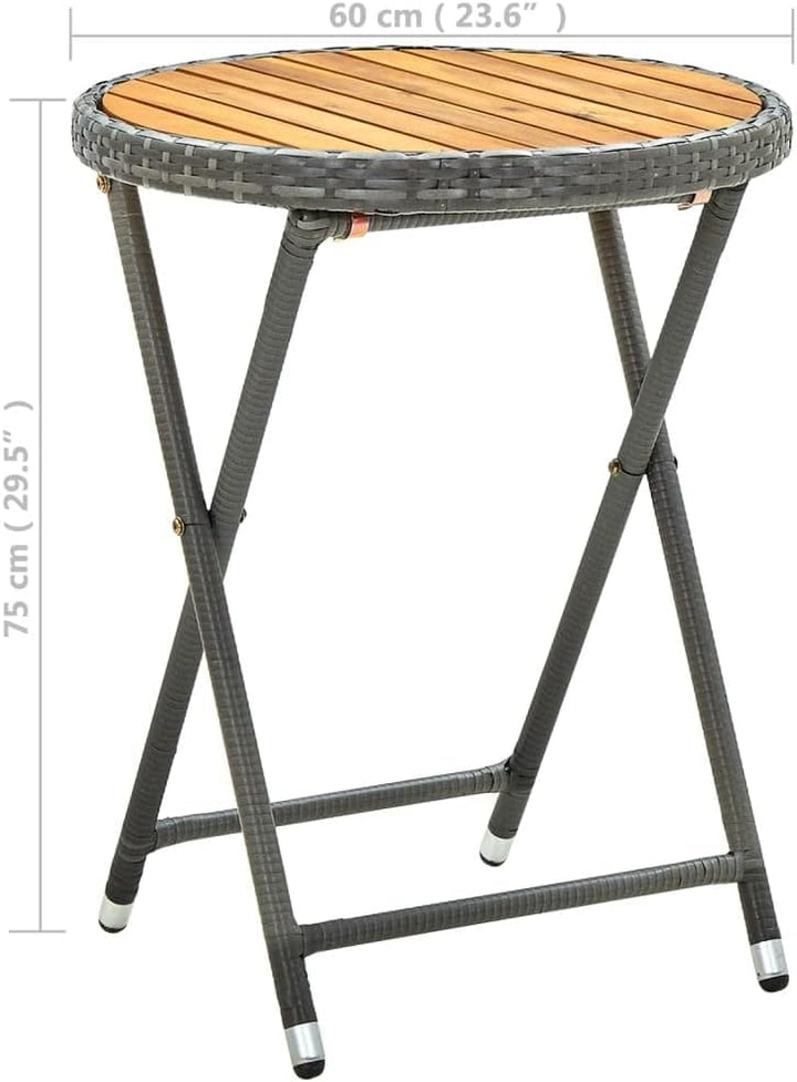 vidaXL Akazienholz Massiv Beistelltisch Gartentisch Klapptisch Gartenmöbel Balkontisch Teetisch Tisc
