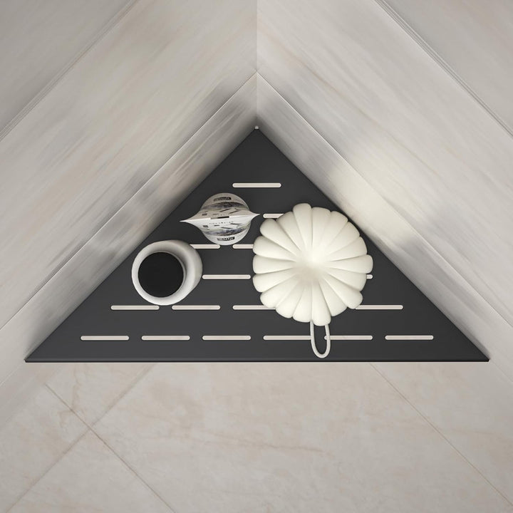 Eck-Duschregal 305mm Mattschwarz, 304 Edelstahl, eingelassenes Eckregal Badezimmer-Duschregal für ge