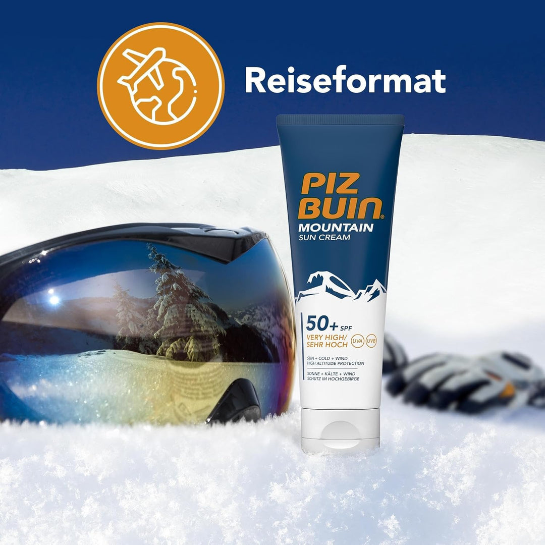 Piz Buin Mountain Sun Cream, Sonnencreme, Sonnenschutz Wintersport, Hoher Schutz vor Sonnenbrand, Kä