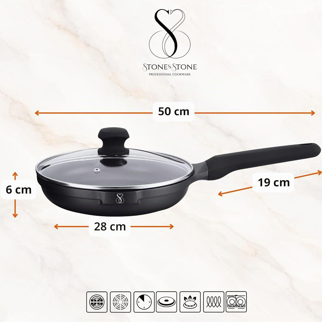 Bratpfanne Antihaft 28CM Induktionstauglich Antihaftbeschichtung Skillet Deutsch Beschichtung gesund