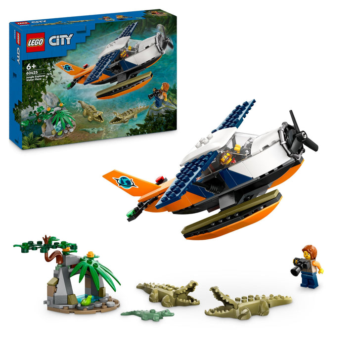 LEGO City Dschungelforscher-Wasserflugzeug, Spielzeug für Kinder, Dschungel-Spielzeug mit Minifigure