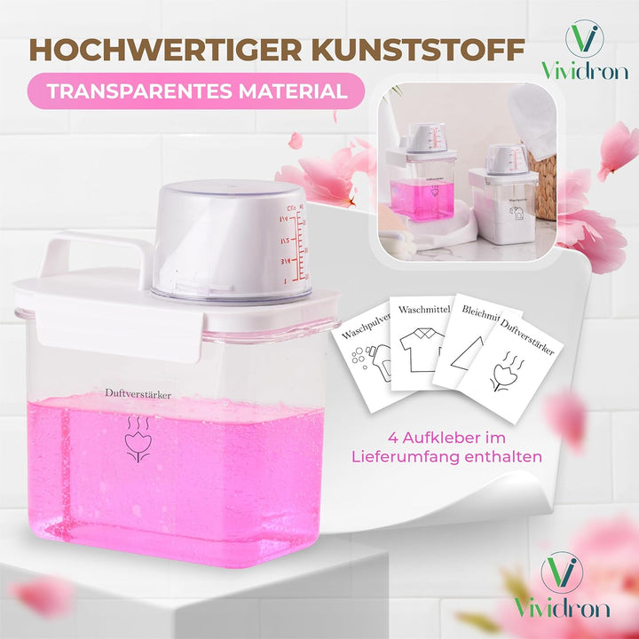 2er-Pack Waschmittel Aufbewahrung, Aufbewahrungsbox für die Organisation des Waschraums mit 4 abnehm