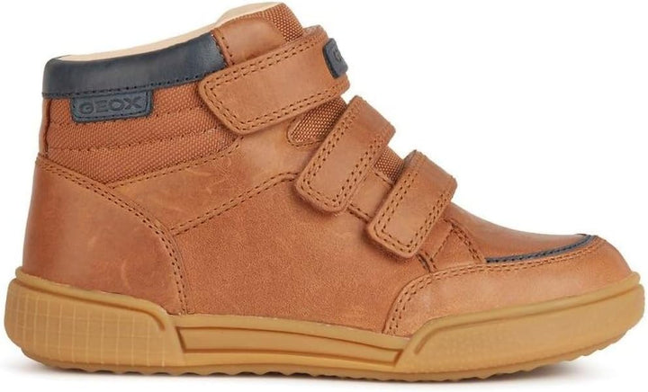 Geox Herren J Poseido Boy B Sneakers 24 EU Cognac Blue, 24 EU Cognac Blue