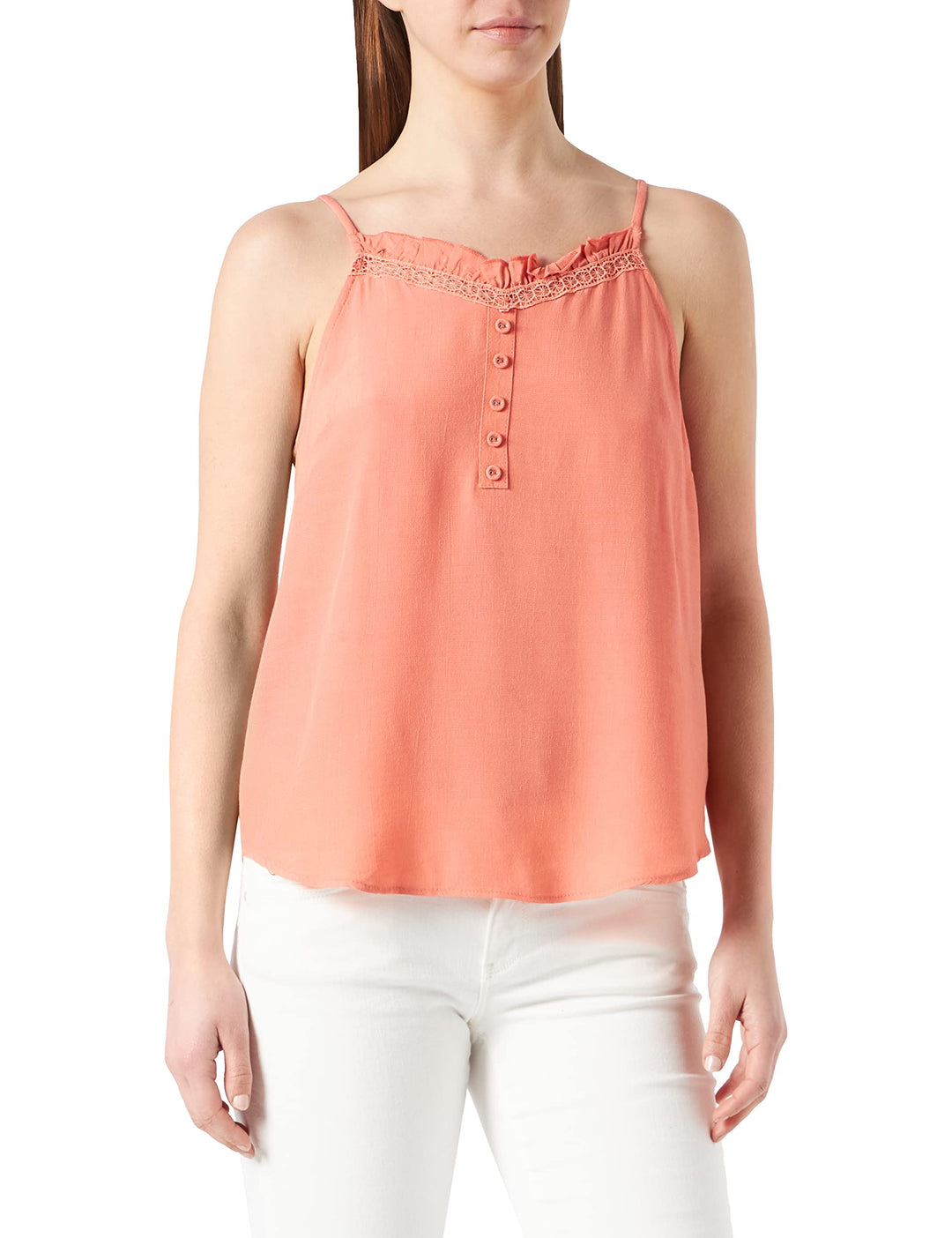 Naf Naf Damen Klassisches Hemd 34 Papaya, 34 Papaya