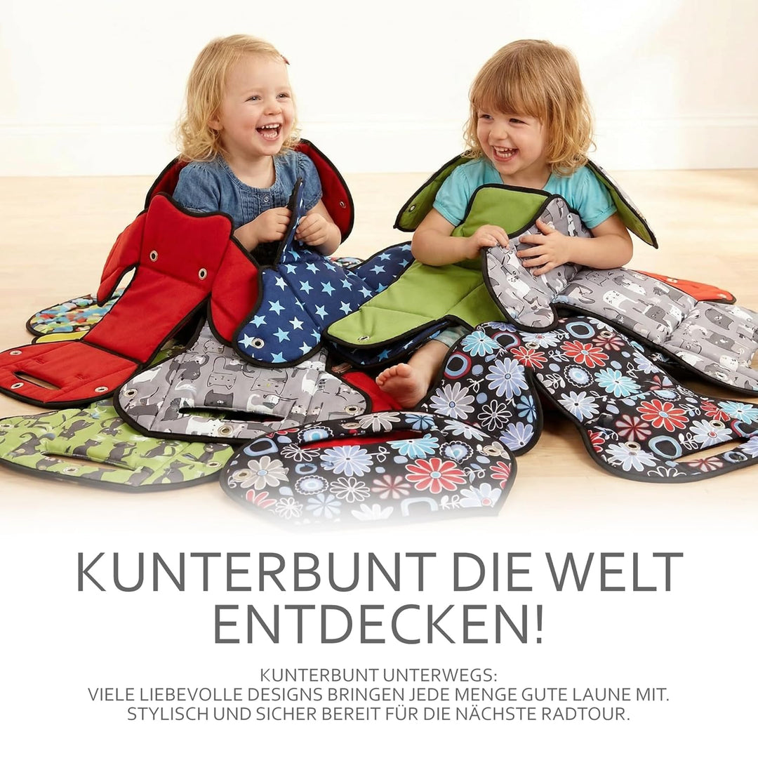 Ersatzbezug Sitzkissen Bezug [Auflage für Kinder Fahrradsitz] kompatibel mit Römer Jockey (blau meli
