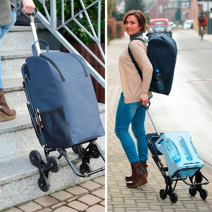 Avilia Einkaufstrolley mit klappbarem Sitz – maximale Manövrierbarkeit und Komfort | 3-Rad-System, T