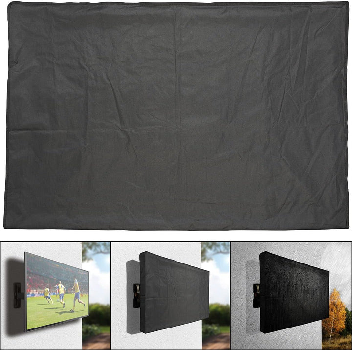 infactory Schutzhülle: Outdoor-TV-Abdeckung, für Geräte mit 55" - 58", wetterfest, schwarz (Fernsehe