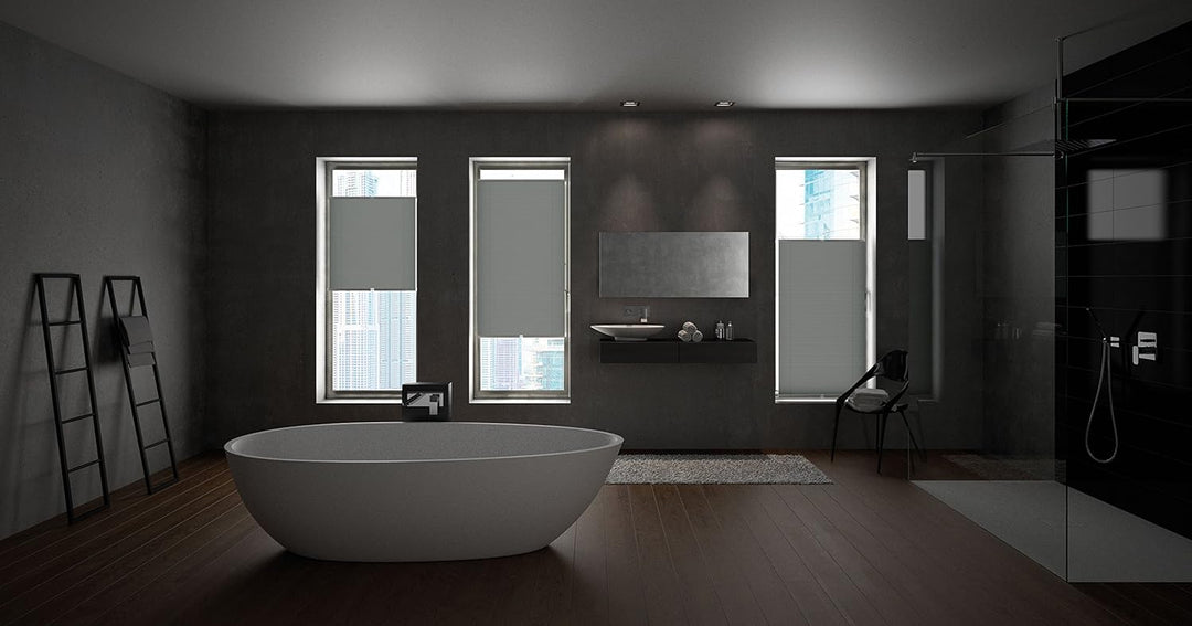 mydeco® 100x130 cm [BxH] in hellgrau - Plissee Jalousie ohne bohren, Rollo für innen incl. Klemmträg