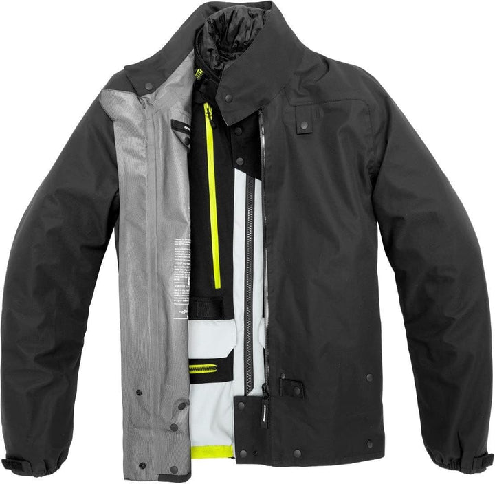 Spidi H2Out Allroad Motorrad Textiljacke (Black/Grey/Yellow,L)