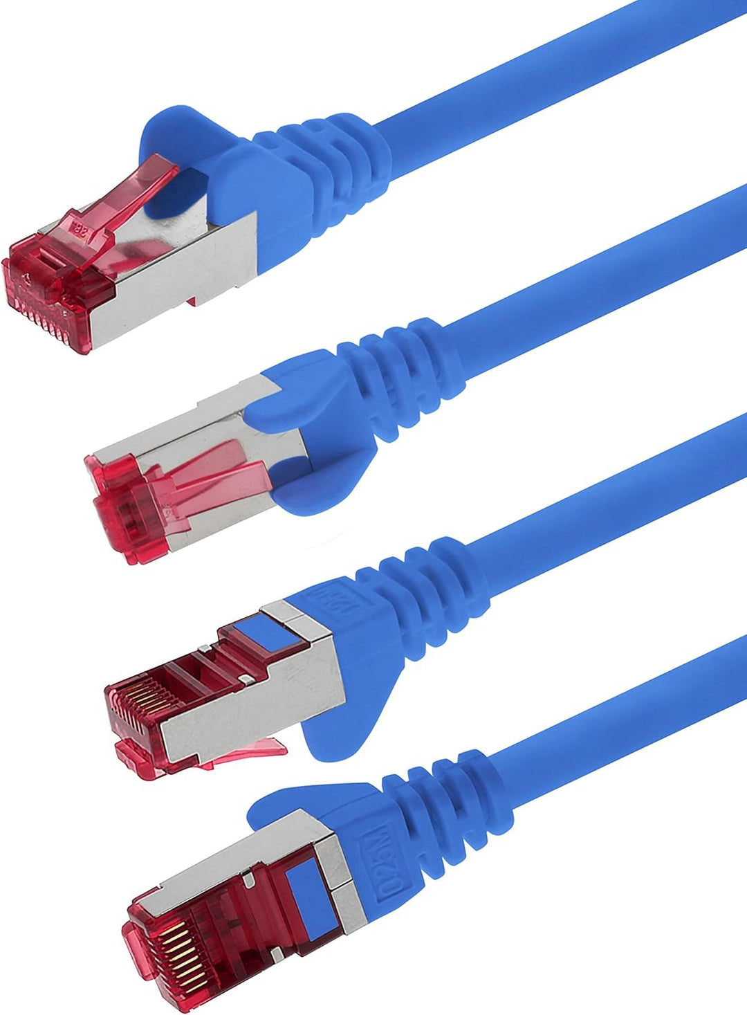 1aTTack.de 7,5m - blau - 5 Stück - Netzwerkkabel CAT6a (10Gb/s) S-FTP CAT 6a Lankabel - GHMT zertifi