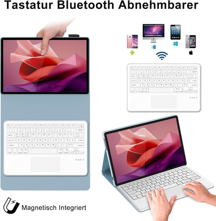 IVEOPPE Tastatur für Tab P12, Hülle mit Tastatur für P12 12.7" 2023, Magnetische Kabelloser Bluetoot